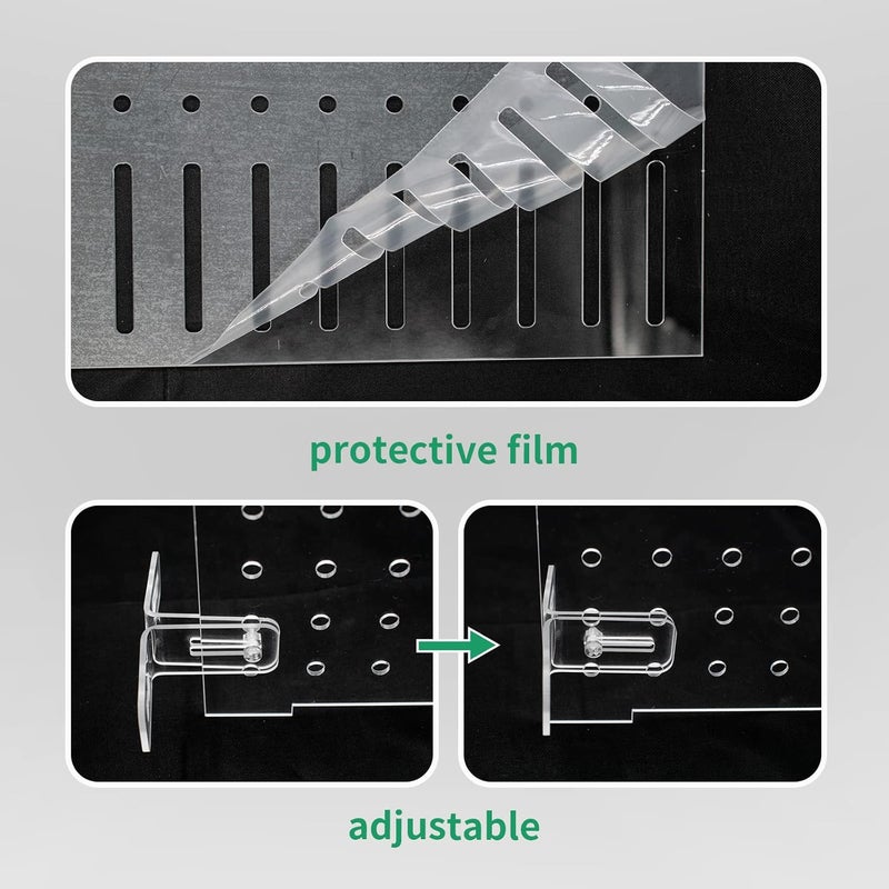 HingoFuni Fish Tank Divider Aquarium Acrylic Isolation Grid Board Divider with Suction Cups Accessories Transparent Plate Baffle Blocking Fish Partition Net Freshwater Ornament 25x30cm/9.84x11.81in - Image 3